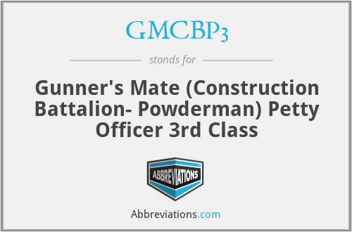 GMCBP3 - Gunner's Mate (Construction Battalion- Powderman) Petty Officer 3rd Class