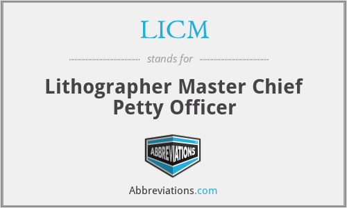 LICM - Lithographer Master Chief Petty Officer