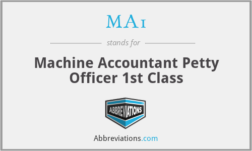 MA1 - Machine Accountant Petty Officer 1st Class