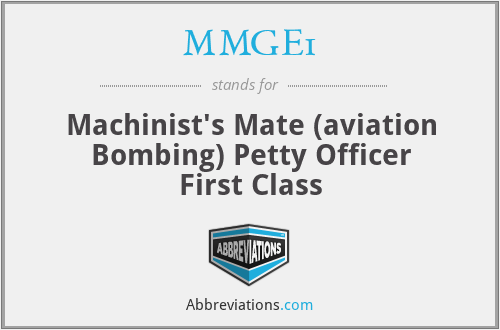 MMGE1 - Machinist's Mate (aviation Bombing) Petty Officer First Class
