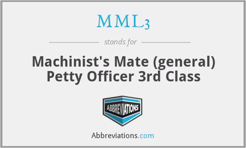 MML3 - Machinist's Mate (general) Petty Officer 3rd Class