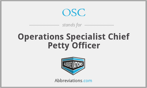 OSC - Operations Specialist Chief Petty Officer