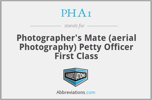 PHA1 - Photographer's Mate (aerial Photography) Petty Officer First Class