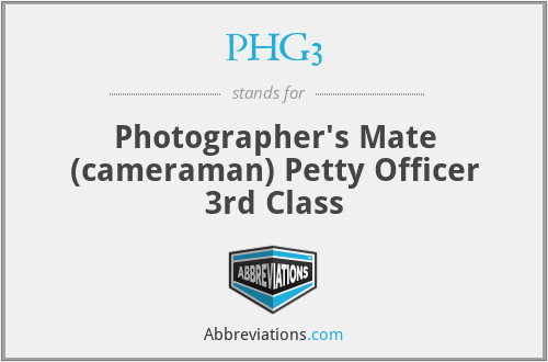 PHG3 - Photographer's Mate (cameraman) Petty Officer 3rd Class