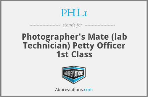 PHL1 - Photographer's Mate (lab Technician) Petty Officer 1st Class