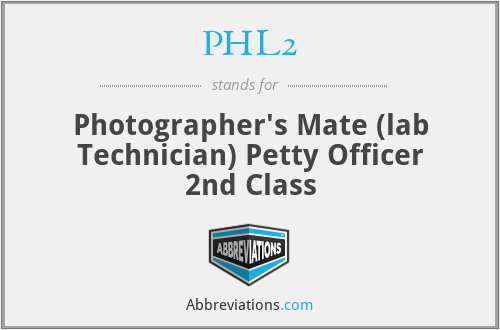 PHL2 - Photographer's Mate (lab Technician) Petty Officer 2nd Class