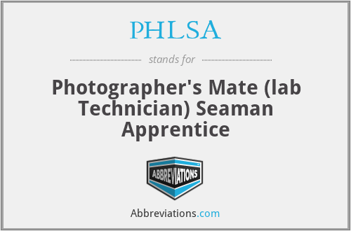 PHLSA - Photographer's Mate (lab Technician) Seaman Apprentice