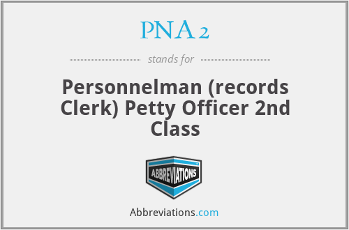 PNA2 - Personnelman (records Clerk) Petty Officer 2nd Class