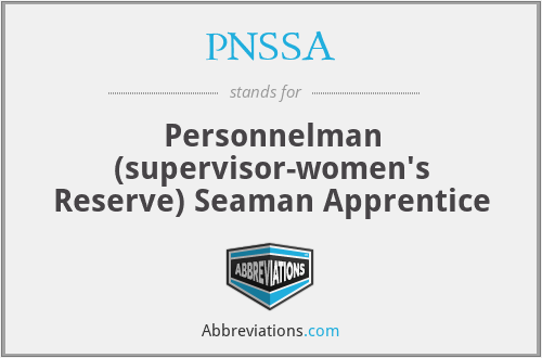 PNSSA - Personnelman (supervisor-women's Reserve) Seaman Apprentice