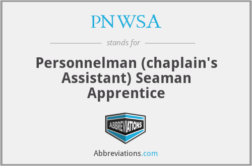 PNWSA - Personnelman (chaplain's Assistant) Seaman Apprentice