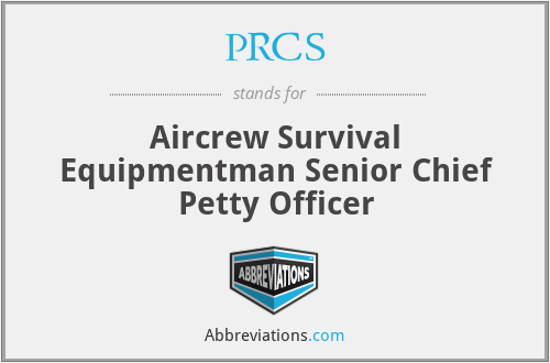 PRCS - Aircrew Survival Equipmentman Senior Chief Petty Officer