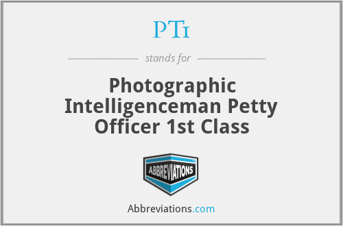 PT1 - Photographic Intelligenceman Petty Officer 1st Class