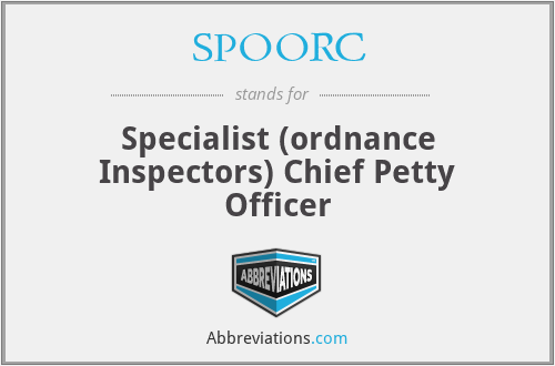 SPOORC - Specialist (ordnance Inspectors) Chief Petty Officer