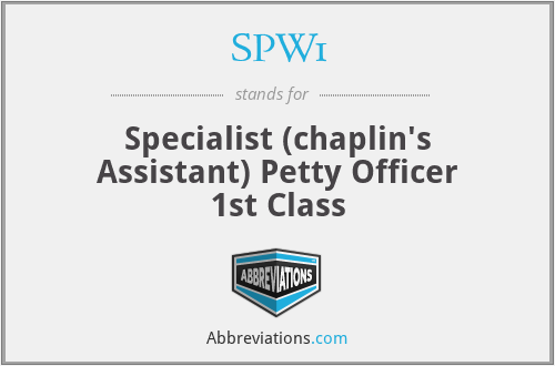 SPW1 - Specialist (chaplin's Assistant) Petty Officer 1st Class