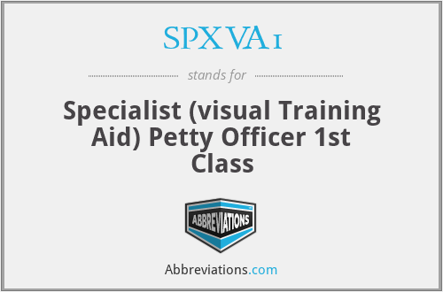 SPXVA1 - Specialist (visual Training Aid) Petty Officer 1st Class