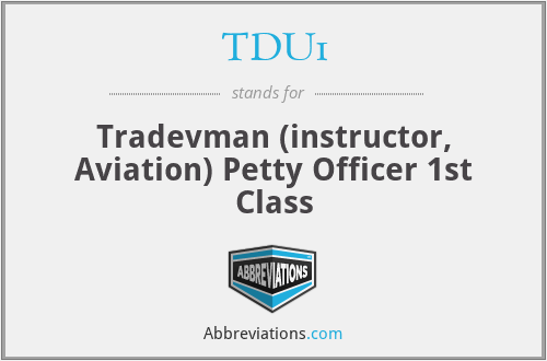 TDU1 - Tradevman (instructor, Aviation) Petty Officer 1st Class