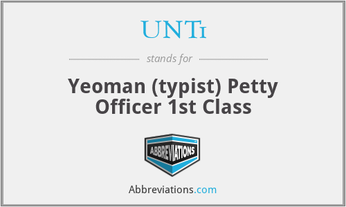 UNT1 - Yeoman (typist) Petty Officer 1st Class