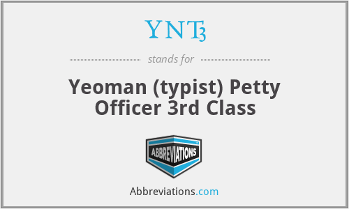 YNT3 - Yeoman (typist) Petty Officer 3rd Class