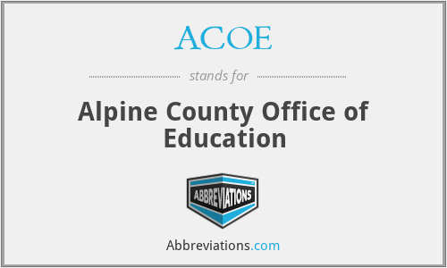 ACOE - Alpine County Office of Education