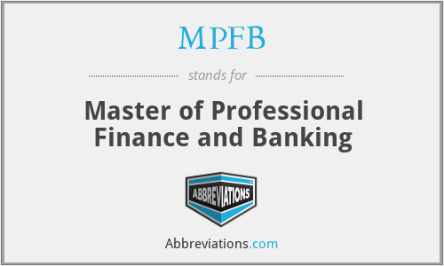 MPFB - Master of Professional Finance and Banking