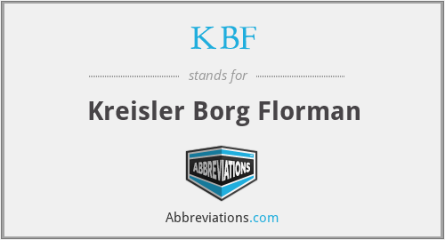 KBF - Kreisler Borg Florman
