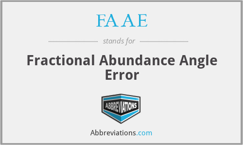 FAAE - Fractional Abundance Angle Error
