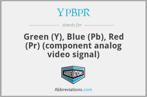 YPBPR - Green (Y), Blue (Pb), Red (Pr) (component analog video signal)