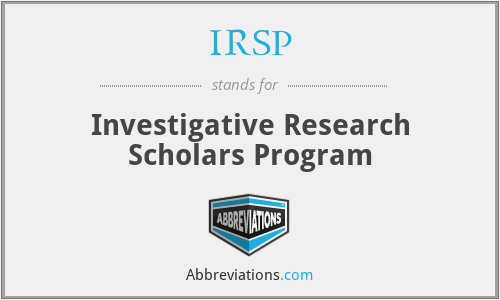 IRSP - Investigative Research Scholars Program