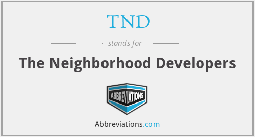 TND - The Neighborhood Developers