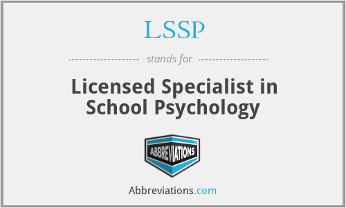 LSSP - Licensed Specialist in School Psychology
