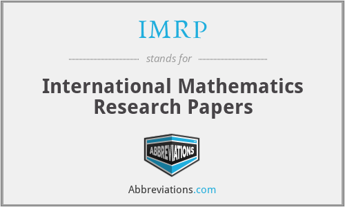 IMRP - International Mathematics Research Papers