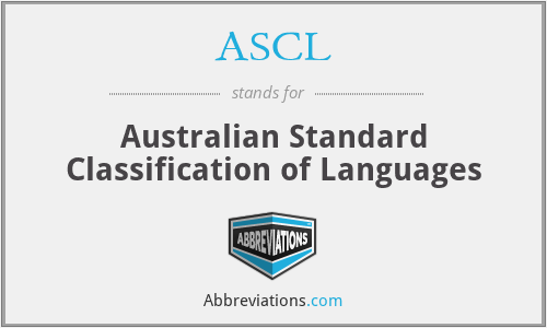 ASCL - Australian Standard Classification of Languages