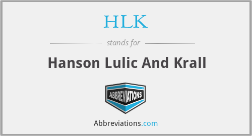 HLK - Hanson Lulic And Krall