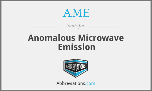 AME - Anomalous Microwave Emission