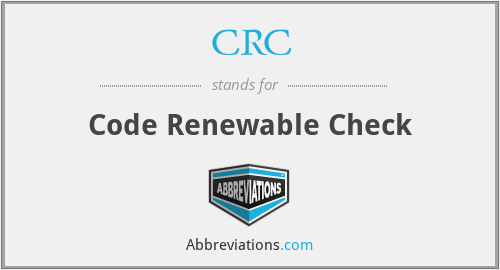 CRC - Code Renewable Check