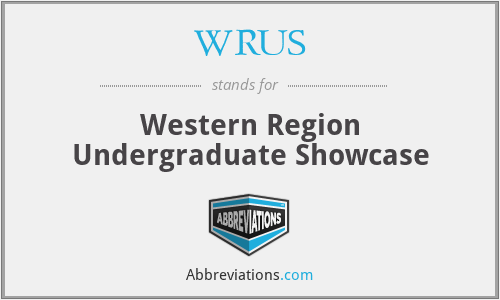 WRUS - Western Region Undergraduate Showcase