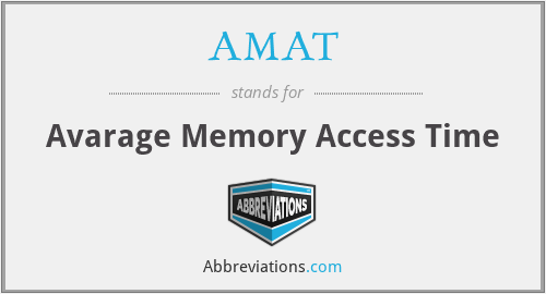 AMAT - Avarage Memory Access Time