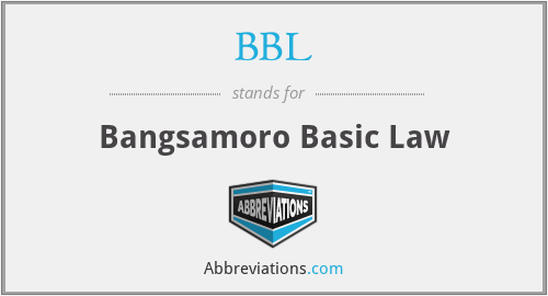 BBL - Bangsamoro Basic Law