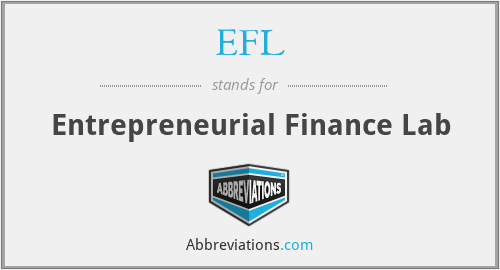 EFL - Entrepreneurial Finance Lab