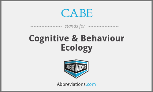CABE - Cognitive & Behaviour Ecology