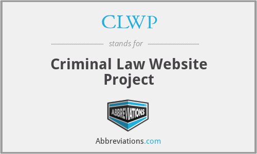 CLWP - Criminal Law Website Project
