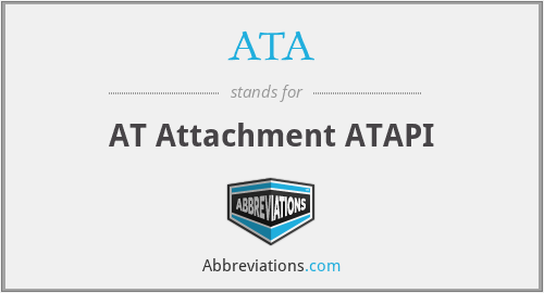 ATA - AT Attachment ATAPI