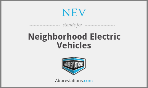NEV - Neighborhood Electric Vehicles