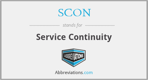 SCON - Service Continuity