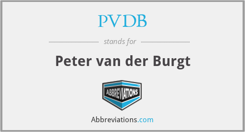PVDB - Peter van der Burgt