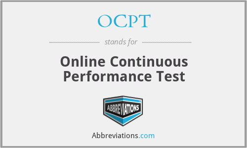OCPT - Online Continuous Performance Test