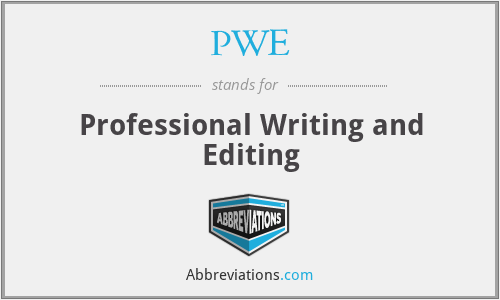 PWE - Professional Writing and Editing