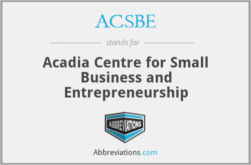 ACSBE - Acadia Centre for Small Business and Entrepreneurship