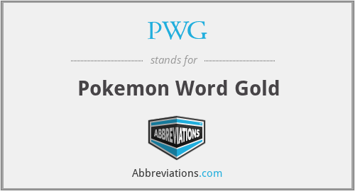 PWG - Pokemon Word Gold