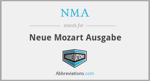 NMA - Neue Mozart Ausgabe